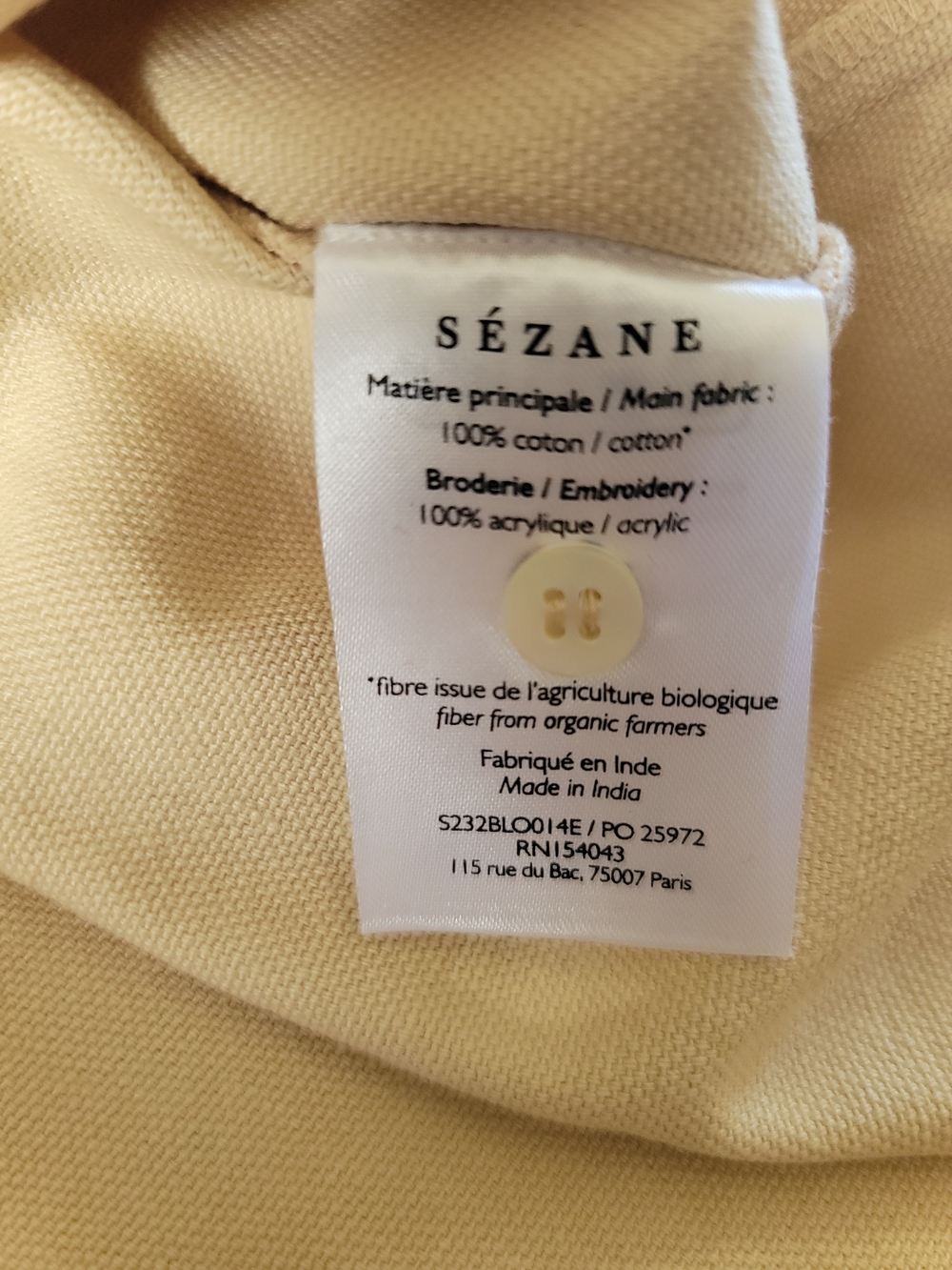 Sezane Saveria Cotton Embroidered Long Sleeve Peasant Blouse,  2/34, Cottagecore - Picture 13 of 13